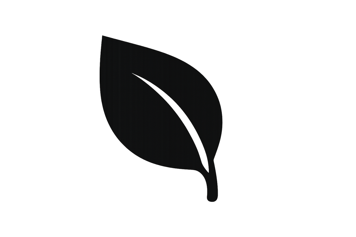 icona nera foglia ecosostenibilità