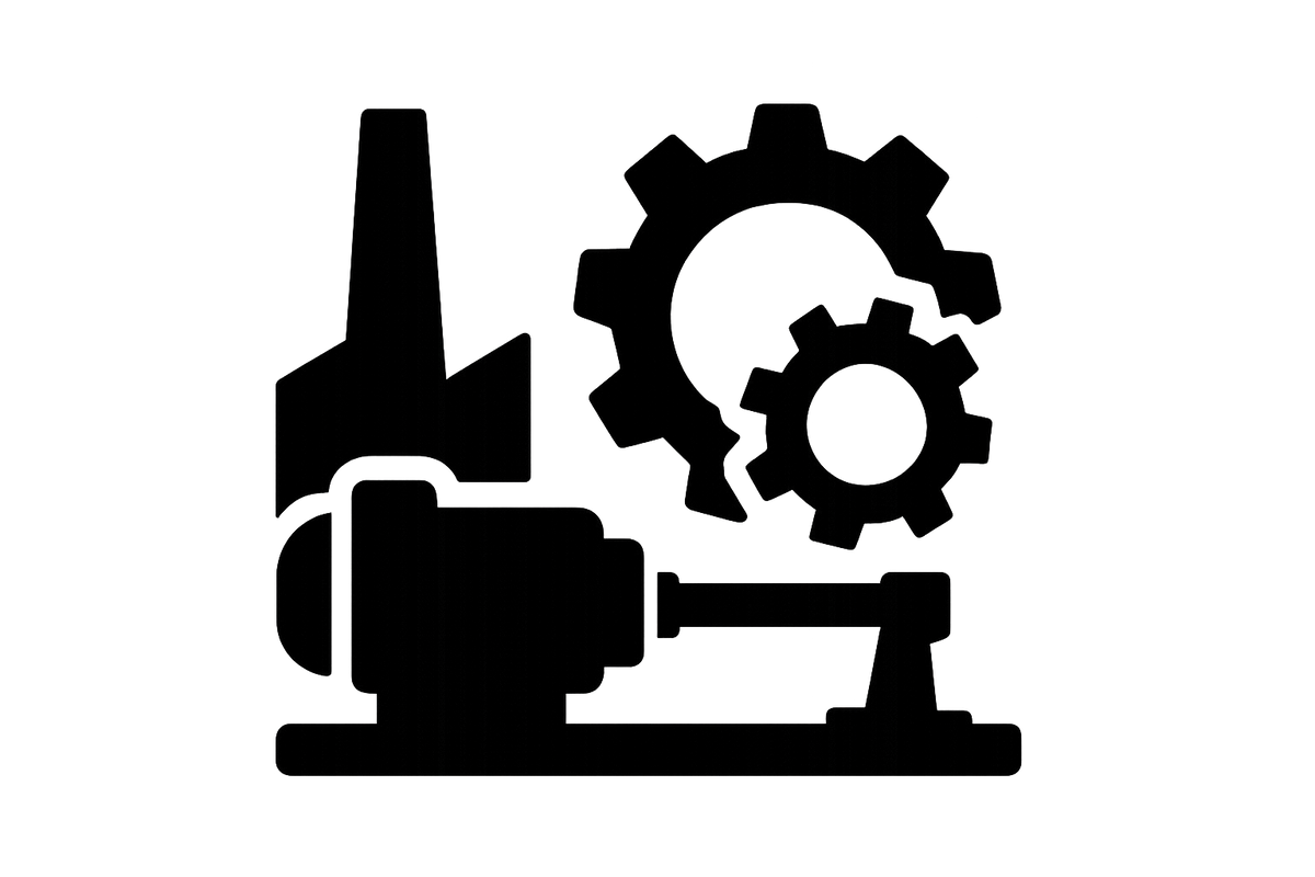 icona nera macchinari