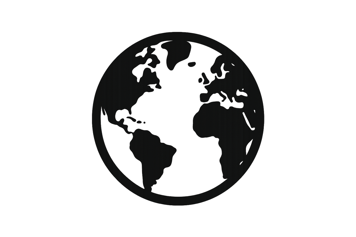 icona nera mondo