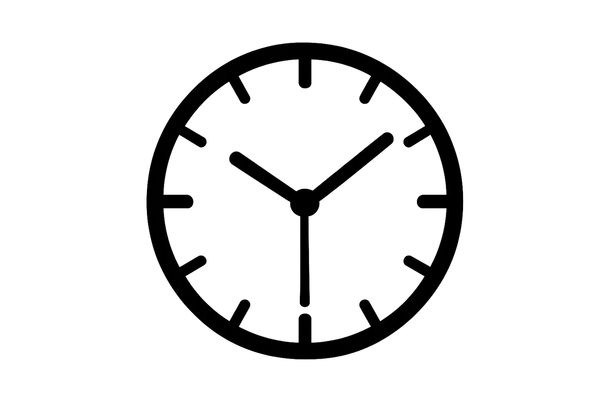 icona nera orologio senza sfondo